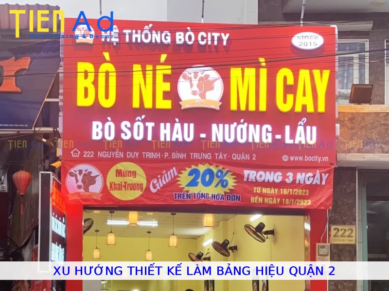 Xu hướng thiết kế làm bảng hiệu Quận 2