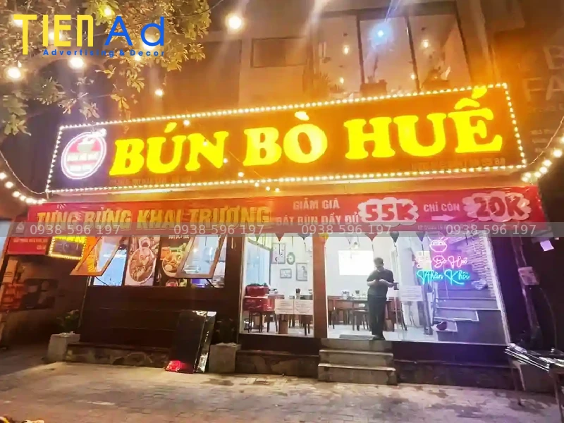 Ý tưởng thiết kế bảng hiệu bún bò Huế độc đáo